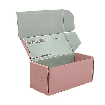 Op maat gedrukte postbus Roze gepersonaliseerde cosmetica Postboxen Dank u cadeau verpakkingsdozen Karton