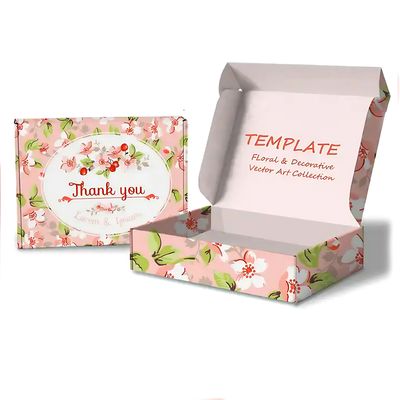 Op maat gedrukte postbus Roze gepersonaliseerde cosmetica Postboxen Dank u cadeau verpakkingsdozen Karton