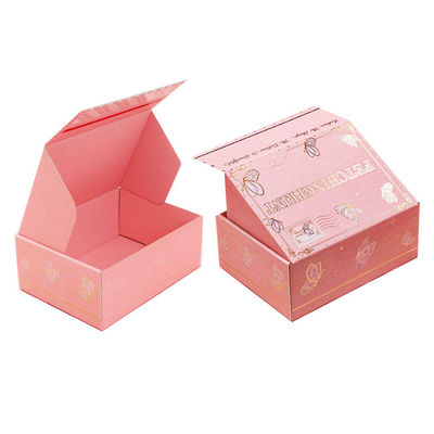 Custom logo Sieraden doos Roze Cosmetisch Papier Geschenk Geaffineerde Doos Verpakkingsdoos