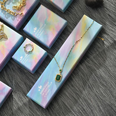Gepersonaliseerde logo sieraden dozen vrouwen halsketting oorbellen ring prachtig verpakt volledige set van papieren cadeaubon