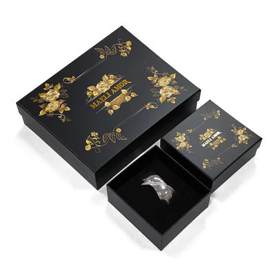 Fabriek Custom Printing High End Luxe Juwelen Set Dozen Gouden Roos Haar touw Hoofddeksel Verpakkingsdoos