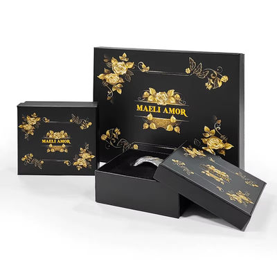 Fabriek Custom Printing High End Luxe Juwelen Set Dozen Gouden Roos Haar touw Hoofddeksel Verpakkingsdoos