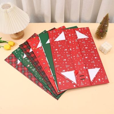 Kleine bedrijven uniek lint voor sokken Custom luxe karton kerstcadeau doos met magnetische sluiting UV laminaat