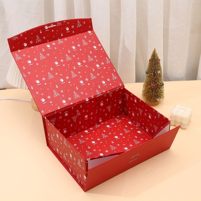 Kleine bedrijven uniek lint voor sokken Custom luxe karton kerstcadeau doos met magnetische sluiting UV laminaat