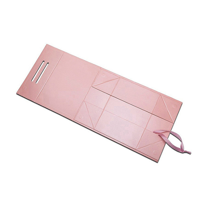 Luxe roze gedrukte magnetische geschenkdozen lint handvat Custom logo Rigiede kartonnen verpakking voor kleding