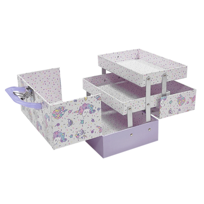 Eco-vriendelijke Custom Kids Toy Gift Box Luxe Rigid Cardboard Koffer met metalen handvat