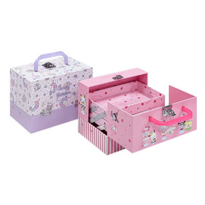 Eco-vriendelijke Custom Kids Toy Gift Box Luxe Rigid Cardboard Koffer met metalen handvat