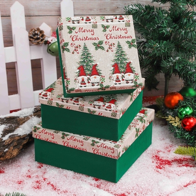 Kerstcadeau doos met lint Custom Printed Polyester Kerstcadeau dozen voor Xmas Groothandel Feestelijke verpakking