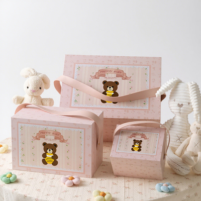 Groothandel Custom Kinderen Eco-Vriendelijk Karton Handgemaakte Verpakking Geschenkdoos Speelgoedopslagdoos Met Handvat