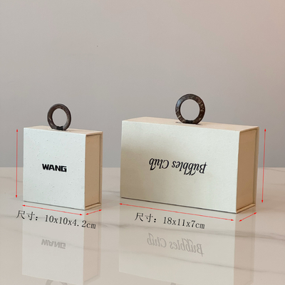 Sieraden Ketting Wit Gepersonaliseerd Design magnetische presentatie Doos Custom Logo Ring Oorbel Ketting Armband Verpakking Papieren Doos