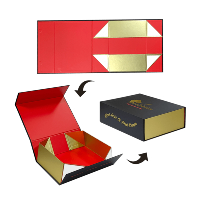Premium Custom Logo Luxe Grote Matte Stevige Papieren Kartonnen Zwarte Opvouwbare Lege Magnetische Doos ISO9001