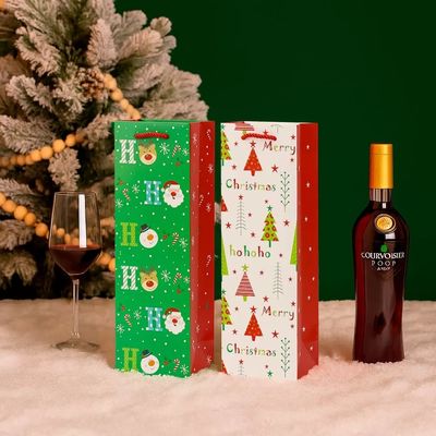 Aangepaste Kleine Gepersonaliseerde Kerst Papieren Luxe Winkelpapieren Zak met Lint Handvat