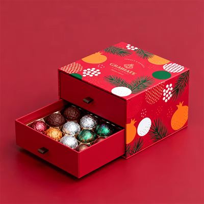 Op maat gemaakt luxe papier klein aardbeien chocoladereep Doos Verpakking High-end cadeaubon