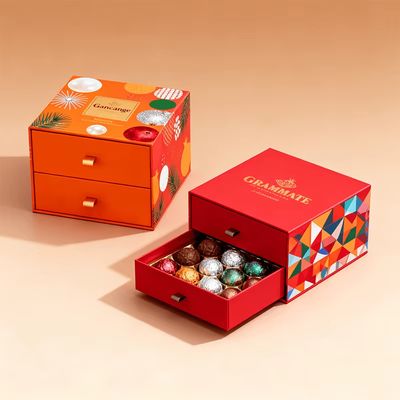 Op maat gemaakt luxe papier klein aardbeien chocoladereep Doos Verpakking High-end cadeaubon