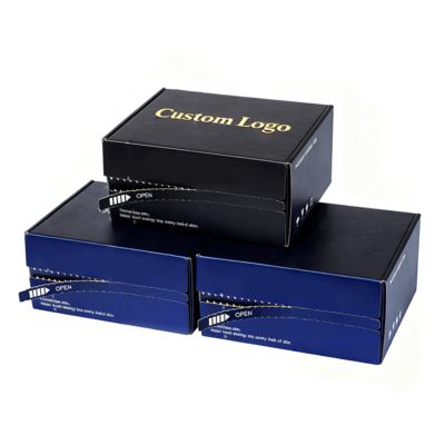 Op maat gemaakte zelfsluitende verzenddozen van golfkarton voor kleding, cosmetica, parfum, dopverpakkingen, scheurstrip bedrukte doos
