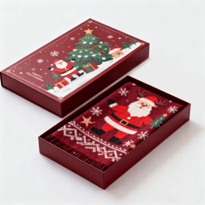 Aangepaste Luxe Kerstcadeauverpakkingen Matte Stevige Kartonnen Doos voor het Verpakken van Sjaal Jurk Ondergoed Overhemd Gerecycled Aseptisch Materiaal
