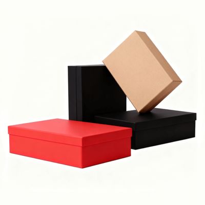 Op Maat Gemaakte Luxe Oranje Deksel Bodem Platte Pak Cadeaudozen Set Met Papieren Zak Kenmerken Matte Laminering Embossing Goudfolie Drukken