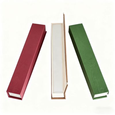 Luxe Effen Kleur Rechthoekige Clamshell Wierookdoos Op Maat Kraftpapier Verpakking Voor Cadeaus Stevige Dozen Spons Voering Stempelen