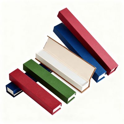 Luxe Effen Kleur Rechthoekige Clamshell Wierookdoos Op Maat Kraftpapier Verpakking Voor Cadeaus Stevige Dozen Spons Voering Stempelen