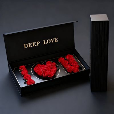 Aangepaste Populaire IK HOU VAN U Bloemen Geschenkdozen Milieuvriendelijke Gerecyclede Magnetische Papieren Doos Verpakking Voor Rozenbloem Geschenkdoos
