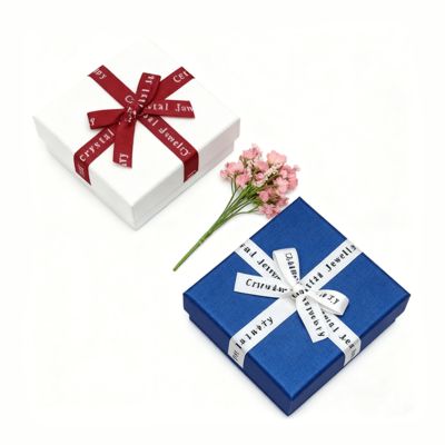 Aangepaste Sieradenverpakking Engelse Strik Hemel Aarde Vierkante Doos Elegante Kartonnen Cover Voor Oorbellen Ringen Dozen