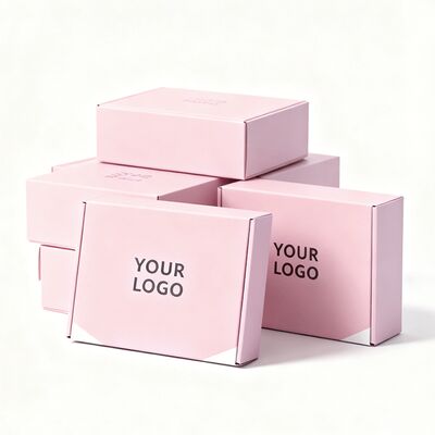 Custom Premium Pink Shipping Box Cardboard Recycleable Cosmetic Paper Boxes Voor Make-up Verpakkingen