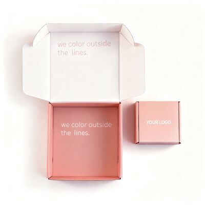 Op maat opvouwbare gegalvaniseerde roze kartonnen cadeaubon Op maat gemaakt logo verpakking aanvaardt