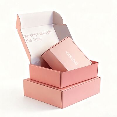 Op maat opvouwbare gegalvaniseerde roze kartonnen cadeaubon Op maat gemaakt logo verpakking aanvaardt