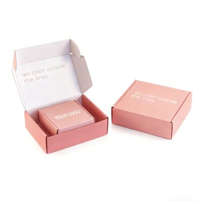 Op maat opvouwbare gegalvaniseerde roze kartonnen cadeaubon Op maat gemaakt logo verpakking aanvaardt