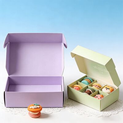 Custom Durable Folding Durable Tough Paper Cardboard Mailing Paper Boxes for Candy Cookie and Macarons