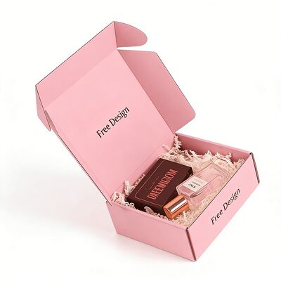 Groothandel Op Maat Gepersonaliseerde Bedrukte Roze Golfkartonnen Verpakkingsdozen Postverpakking Verzenddoos