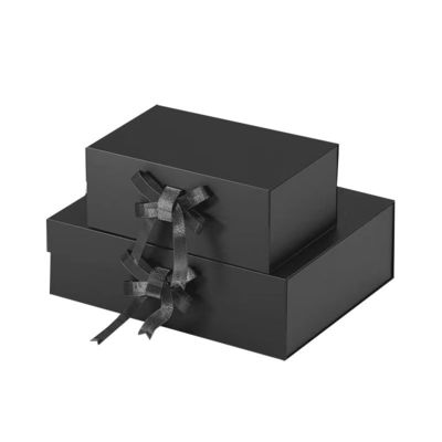 A5 diep stevige opvouwbare doos vouwbare magnetische cadeau doos met lint boog stropdasontwerp