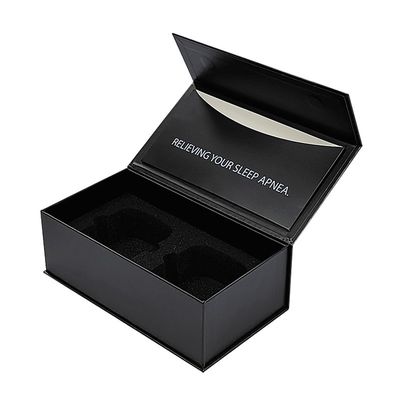 Stempeldrukken Handhaving boekvormige magnetische doos met schuim en 1200gm karton