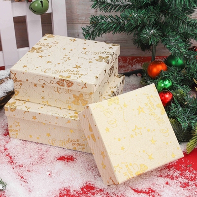 Kerstcadeau doos met lint Custom Printed Polyester Kerstcadeau dozen voor Xmas Groothandel Feestelijke verpakking